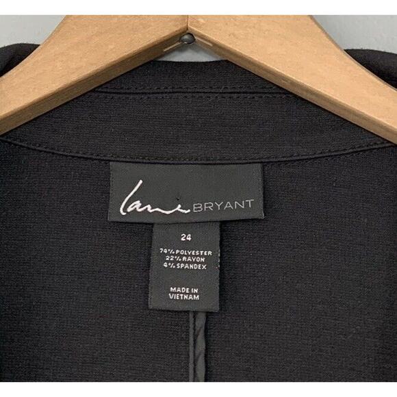 Lane Bryant Womens Size 24 Black Ponte Knit Blazer Jacket Business Career Classy - Picture 7 of 7